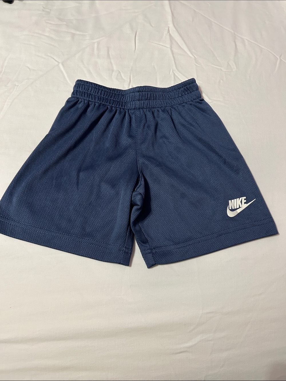 Nike Boys Dark Navy Athletic Shorts with White Logo